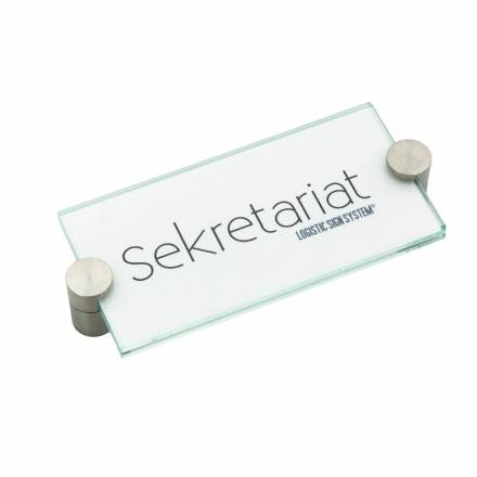 Türschild VITRUM K , Glasschild, Büroschild, Doppelglasschild